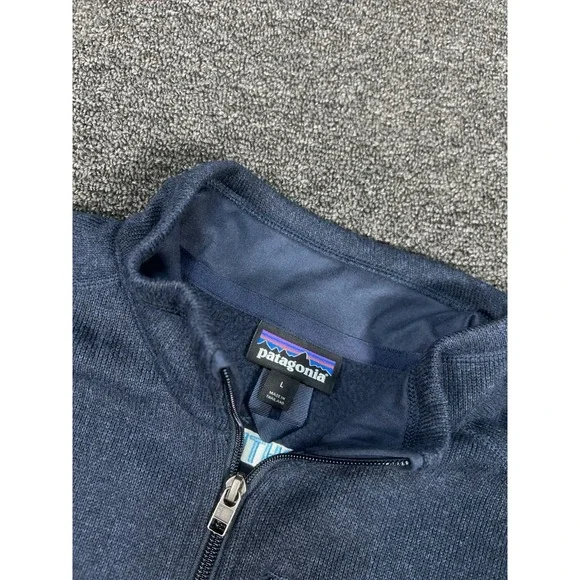 Patagonia 1/4 Zip Better Sweater Mens Large Navy Blue Fleece Jacket Pocket - Picture 4 of 8